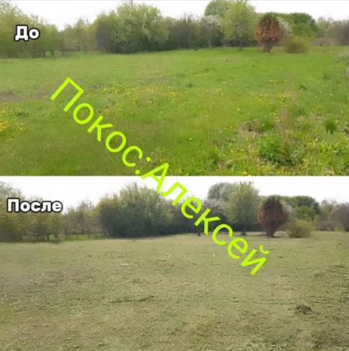 Покос травы, расчистка участка, обработка сорняков