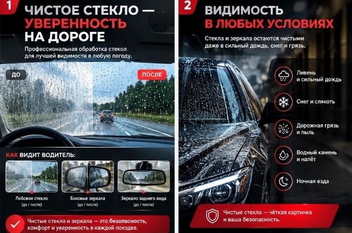 Антидождь для передней полусферы авто
