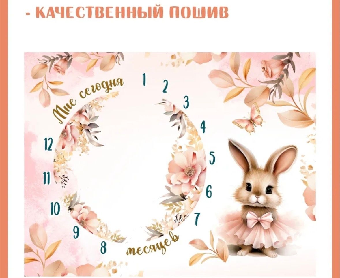 Фотофон по месяцам для фотосессии новорожденного
